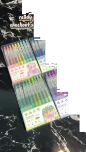 DRPN15 Pulpen Gel 9 Warna Rainbow Multi Color Pen Set Pulpen Catatan Estetik dan Journaling