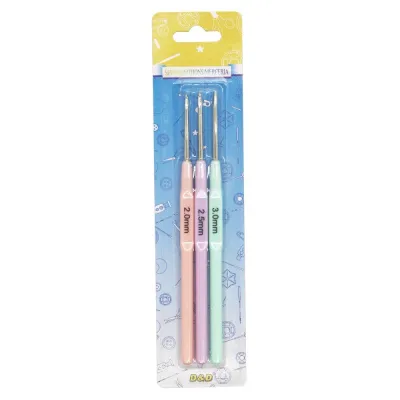 3pcs Crochet Hooks Plastics Handle Knitting Needles for Yarn DIY Craft Nice Gift Women Knitting Tools
