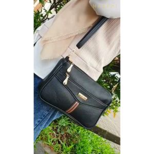 HANAMI Tas Selempang Wanita Neona Hitam Kulit Branded Mewah Elegan Cantik Remaja Premium TA1072B5