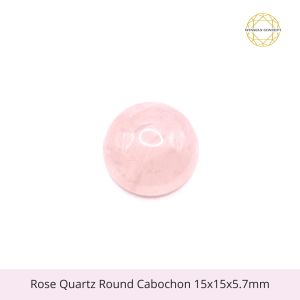 Natural Rose Quartz Round Shape Cabochon 15x15x5.7mm