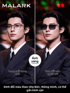 MALARK | Light-responsive Blue-light Blocking Prescription Eyewear Men Semi-rimmed Business Style