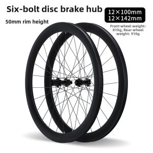 LQLEQI | Carbon Fiber Disc Brake Road Bike Wheels 50mm