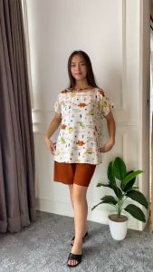 Urban Ease BabyDoll Setelan Tidur Pendek Wanita Rayon Premium