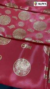 Gold Printed Red Cloth Festive Party Decoration Cloth Table Mat Decoration Cloths 烫金喜庆布