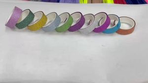 combo 10 cuồn băng keo nhũ kim tuyến . Dán viền trang trí  làm sổ tay ...