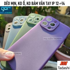 Ốp Dẻo Mờ Gor IPhone 14 Pro Max/ 14 Pro/ 14/ 14 Plus IPhone 12/ 12 Pro/ 12 Pro Max IPhone 13/ 13 Pro/ 13 Pro Max Lưng MỊN MỜ MỎNG Có Gờ Bảo Vệ Camera - Hãng Gor