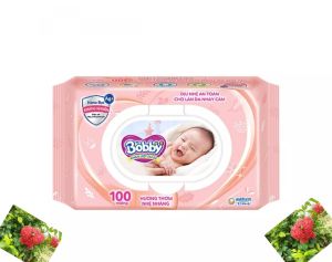 Khăn ướt Bobby care có mùi loại 100 tờ/gói