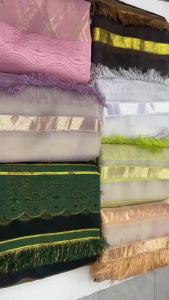 Vải Ren Brocade Organza Nigeria 5 Thước Chất Liệu Jacquard Dát Vàng Kiểu Pháp Châu Phi Dành Cho Đầm Dự Tiệc May Vá Đám Cưới Của Nữ