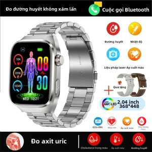 Đồng Hồ Thông Minh Nam Giới Đo Axit Uric Mỡ Trong Cơ Thể Theo Dõi Sức Khỏe Năm Bộ Phận Gọi Bluetooth Theo Dõi Thể Dục Màn Hình AMOLED Đo Nhịp Tim