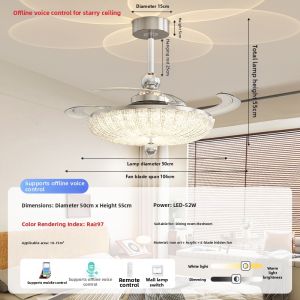 FANZHEN | Luxury Italian Design Living Room and Bedroom Ceiling Fan Light with Eye Protection Energy Saving and Quiet Operation