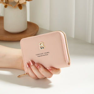 Xixi đơn giản dễ thương thời trang dây kéo ngắn gấu ví cho phụ nữ