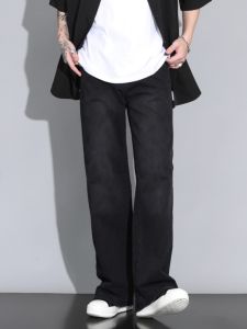 Retro American Style Mens Jeans Loose Straight Leg Long Trousers Trendy Commuter Wear Comfortable Cotton Casual Pants