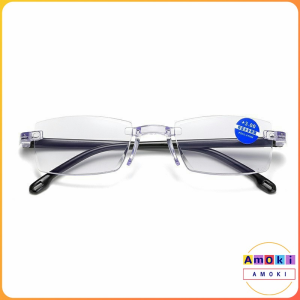 Amoki Frameless Reading Glasses Anti-blue Presbyopia Glasses Farsightedness Glasses