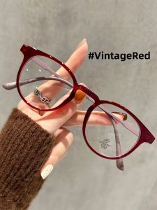 Schever | Vintage Red Round Glasses for Women Degree-Adaptable Makeup-Free Wonder Premium Feel