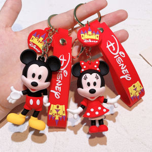 Disney Anime Mickey Mouse พวงกุญแจการ์ตูนน่ารัก Minnie ตุ๊กตาพวงกุญแจนักเรียนกระเป๋าแขวน All-Match รถ Key CHAIN จี้ของขวัญ