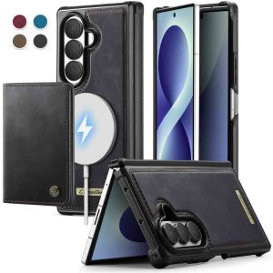 Magnetic 2-in-1 Detachable Wallet Case for Samsung Galaxy Z Fold8 Ultra/8 RFID Blocking PU Leather Phone Cover with 4 Card Slots & Cash Slot Kickstand Support Wireless Charging (Black)