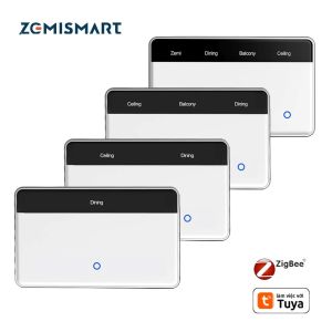 Công Tắc Đèn Tường Thông Minh Zigbee Zemismart 1 2 3 4 Gang Màn Hình Hiển Thị Ngang Hoạt Động Với Ứng Dụng Tuya Smart Life Cần Dây Trung Tính