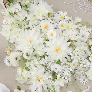 20/50Pcs Artificial Flower Rose Flower Head Home Decoration Garden Ornament DIY Pure White Wedding Dress Decor Outdoor Accessory
