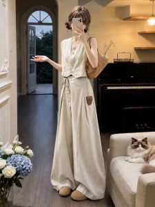 SUSIEYUAN | OOTD Stylish Elegant Womens Wide Leg Pants Summer Outfit Set