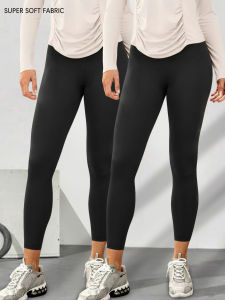 2 PACK plus size Womens Super Soft Leggings High Waisted Tummy Control Workout Yoga Running Athletic Push Up Gym Fitness