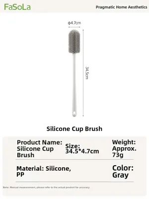 FaSoLa | Long Handle Food Grade Silicone Cup & Bottle Cleaning Brush