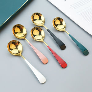 Stainless Steel Watermelon Spoon Kitchen Soup Spoon Dessert Spoon Large round Design for Home Use And Dining Table