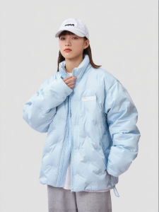 FPA | Light Blue Embossed Diamond Thick Winter Quilted Jacket