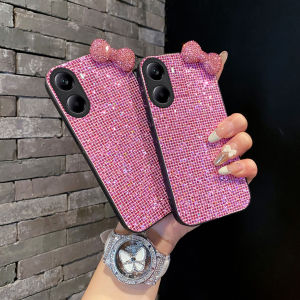 Fashion Cute Drill Pink Butterfly Bow TPU Phone Case For Xiaomi Poco F6 F5 Pro X3 X4 X5 X6 X7 Pro 5G Bling Glitte Soft Cover