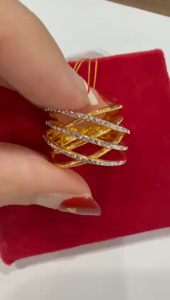 Poh Heng Jewellery 22K Twisting Star Ring in Yellow White Gold [Price By Weight]