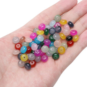 25pcs 8X5mm Glass Jade-like Straight-hole Beads For Handmade Bracelet Necklace Earring Keychain DIY Craft Jewelry Making