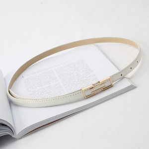 Thắt Lưng Da PU Màu Trắng Thời Trang Đa Năng Cho Nữ Thắt Lưng Kim Loại Hợp Kim Thắt Lưng Trang Trí Cho Váy Quần Jeans