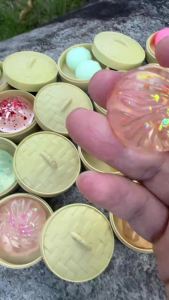 Mini Dumplings Squishy Steamer Bun Squeezable Toys Set Soft Stress Relief Crystal Squishy Fidget Sensory Toy Party Favors Gift