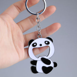 Creative Metal Panda Beer Bottle Opener Key Ring Portable Open Wine Screwdriver Pendant Cultural and Creative Gifts