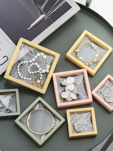 HOVELSHOP Jewelry Case Aesthetic Transparant Anti Oksidasi Tahan Debu Kotak Perhiasan Penyimpanan Emas Box Gelang Kalung Anting