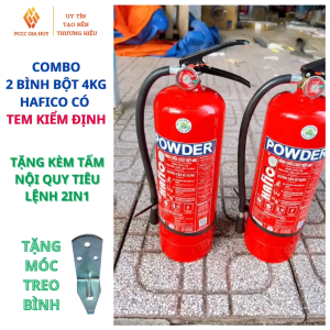 {CÓ KIỂM ĐỊNH}Combo 2 bình chữa cháy bột ABC 4kg  có tem KĐ-Tặng Nội quy tiêu lệnh 2IN1