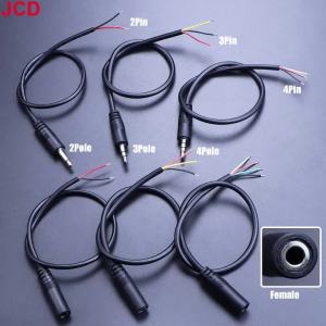 JCD | Cáp Nối Dài Âm Thanh JCD 3.5MM Mono Stereo Nam Nữ Đầu Nối Phụ Trợ Dây Tai Nghe 2/3/4 Lõi 2 Cực 3 Cực 4 Cực Tùy Chọn 30/50/100cm