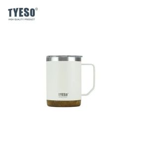 TYESO | Tyeso 530ml Vacuum Flasks Wood Grain Base Desktop Coffee Cup Mug Office Covered Drinking Stylish Functional for Work Home