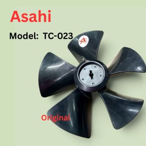 Asahi Model TC-023 Original Black Fan Blade with 5 Blades and Central Mounting Plate.