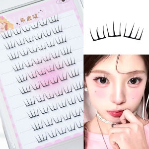 10Rows Lightweight Natural Korean Style False Eyelash Segmented Dense Curling Eyelash Extension Womens Group Lash Enlarge Eyes