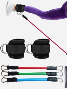 Ankle Strap Fitness Weighted Exercise Back Kick Leg Trainer Foot Ring Bungee Cord Adjustable Resistance Band for Leg Training