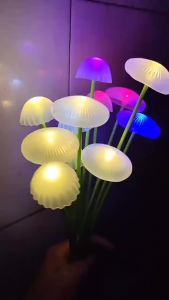 Đèn Sân Vườn Hình Nấm Bằng Silicon Năng Lượng Mặt Trời Đèn LED Ngoài Trời Cắm Đất Chống Nước Đèn Cảnh Quan 300