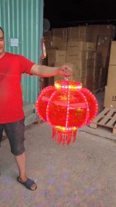 Combo 2 Lồng Đèn Tết Size 150- 100- 80- 60- 50 Chạy Điện Xoay 360 Độ Hoa Văn In Nổi 5D Trang Trí Tết Đám Cưới