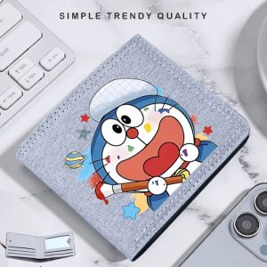 Mens Short 2025 New Wallet Simple Drivers License Card Holder Youth Canvas Doraemon Wallet