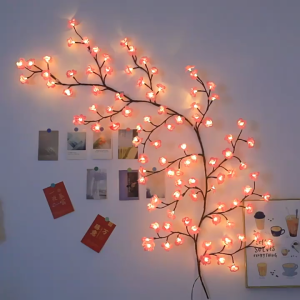 GiftDeal LED Cherry Blossom 3D DIY Bendable Flower Branch Wall Lamp for Bedroom Home Holiday Decoration