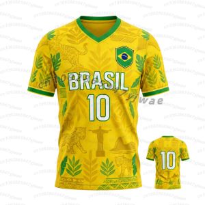 Hot Toys | 2026 men Brazil Football FANS Jerseys For Men Classic God Brazil Short Sleeve Tees Casual O-neck Sports Tshirts Man Clothing