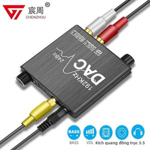 Bộ Chuyển Đổi Âm Thanh Kỹ Thuật Số Sang Analog 192KHz 24Bit Với Đầu Vào Quang Học Toslink Đầu Vào Đồng Trục SPDIF Đầu Ra Âm Thanh Nổi RCA Và Giắc Cắm 3.5mm