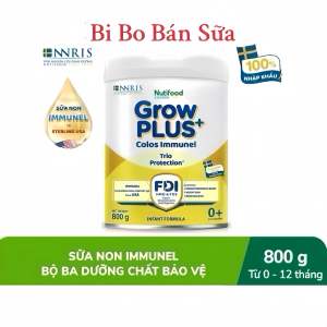 Sữa Bột Nutifood GrowPLUS+ Colos Immunel 0+ Lon 800g
