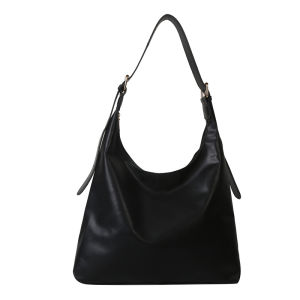 Large Capacity Soft Leather Bucket Bag Womens Simple Style Shoulder Bag Retro Commuting Crossbody Tote Bag for Young Women