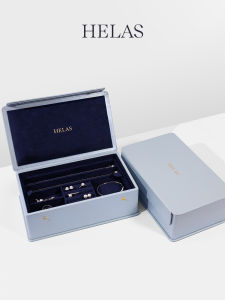 Helas | Blue Leather Large Capacity Jewelry Box