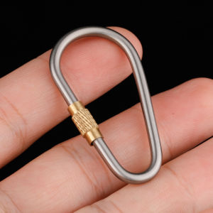Titanium Alloy Screw-Lock Key Ring Portable Lightweight Hanging Clip EDC Outdoor Camping Hiking Clip Backpack Clip Accessory